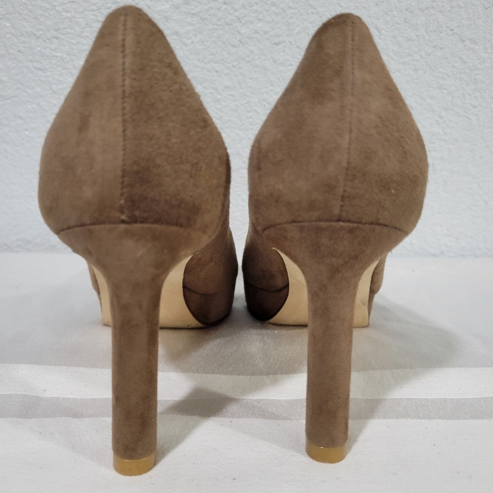 Stuart Weitzman Larsa Suede Platform Pump Heels Taupe Tan Brown Size 7.5 - Picture 3 of 10